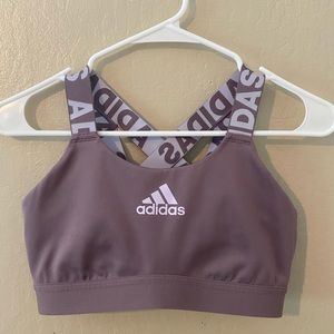 Lilac Adidas sports bra